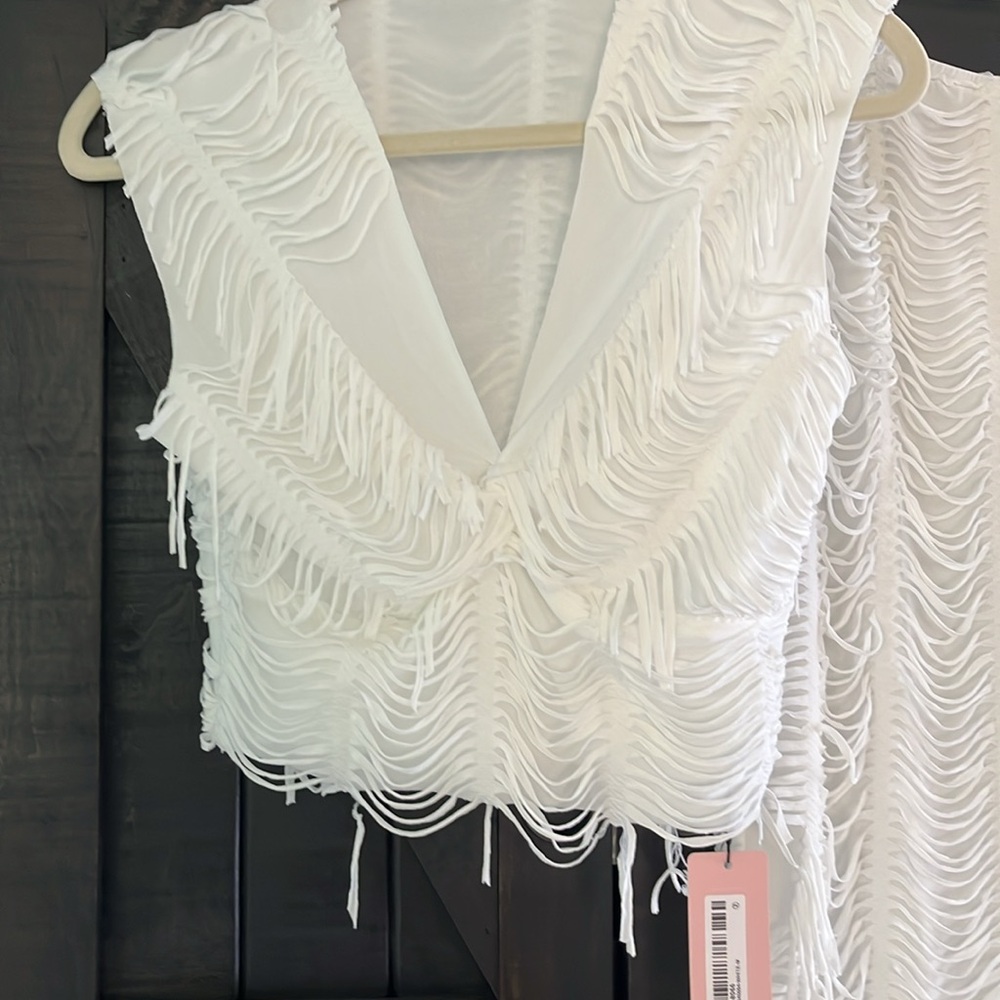 Micas White Textured Two-Piece Set NWT - Picture 3 of 6
